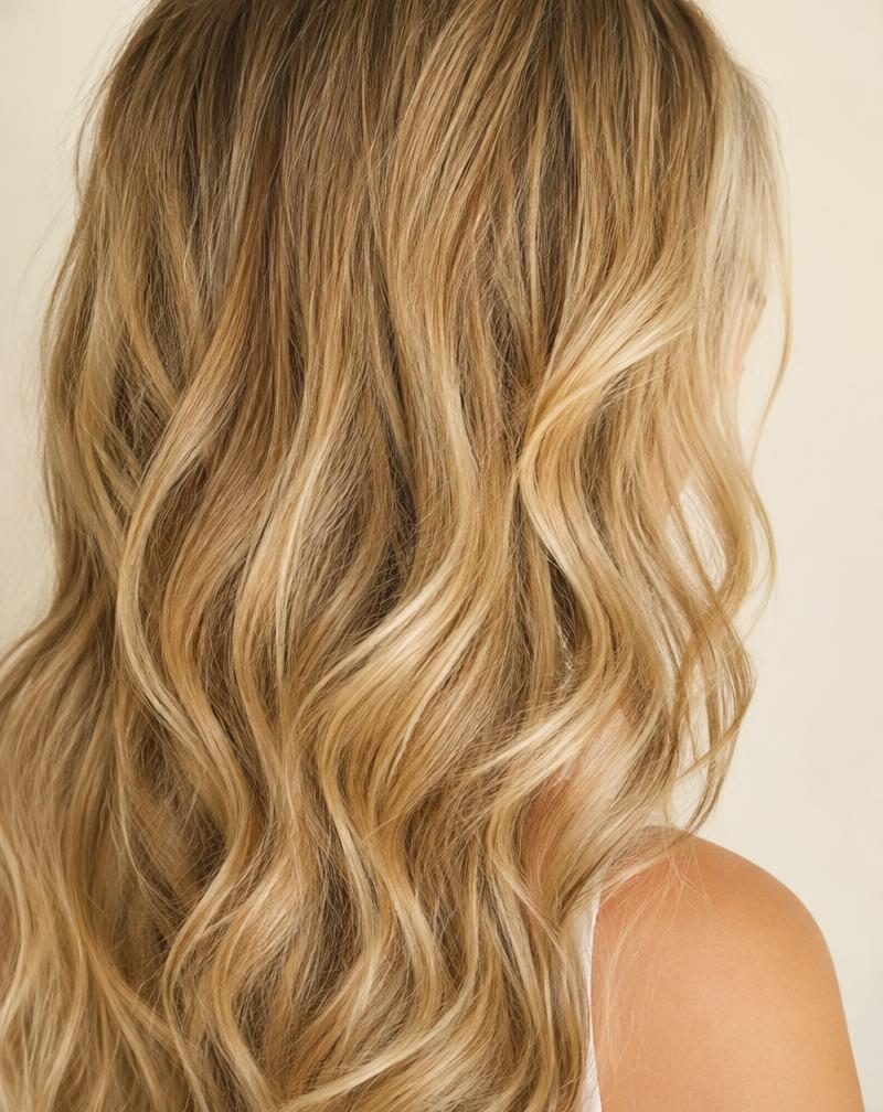 Soft honey balayage waves